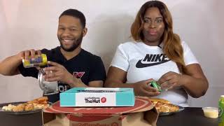 PIZZA HUT MUKBANG PIZZA WINGS PASTA AND CINNABON [upl. by Tibbs701]