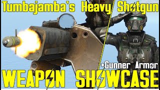 Fallout 4 Tumbajambas Heavy Shotgun and Gunner Armor  Weapon Mod Showcase [upl. by Ardnalak]