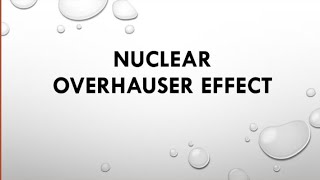 Nuclear Overhauser Effect NOE  Organic Spectroscopy [upl. by Battiste]