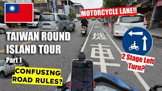 1st Taiwan Island Tour  On 125cc Scooter  Confusing LeftHand Drive Rules  Part 1 [upl. by Edra]