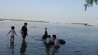 melihat rusa di pantai marina semarang lanjut berenang [upl. by Aubigny852]