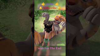 Sherkhan Bna Bacha mowgli cartoon mowglicartoon shortvideo viralvideo ytshorts youtubeshorts [upl. by Jerroll]