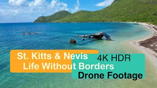 Caribbean  St Kitts and Nevis  4K HDR  Drone Footage [upl. by Ahsuatal290]