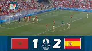 Morocco vs Spain 12  Mens Olympic Football Tournament Paris 2024  Match Highlights [upl. by Ulberto329]