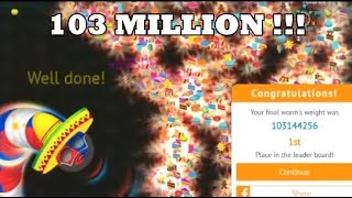 Wormateio 100 Million PERSONAL HIGH SCORE New 2018 Update  Epic Teaming [upl. by Lrae]