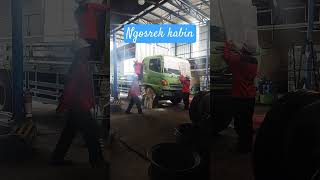 Proses ngamplas kabin truck mekanik mekaniktruk fyp driver [upl. by Reifnnej]