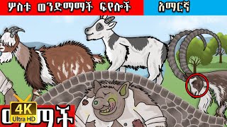 ሶስቱ ወንድማማች ፍየሎች ተረት ተረት 3 brother goats teret teret in Amharic Amharic tert Amharic Bedtime story [upl. by Zoara]