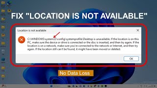 Fix quotLocation Is Not Availablequot C\WINDOWS\system32\config\systemprofile\Desktop is Unavailable [upl. by Adnoval]