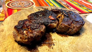 Ribeye Steak from Inigo’s  seared on cast iron skillet [upl. by Matuag]