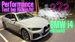 BMW i4 eDrive40 150 kmh Testfahrt – Performance im Fokus [upl. by Llen]