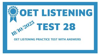 New Updated OET Listening Test With Answers 2023Test 28 [upl. by Aicenaj595]