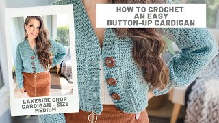 Easy Crochet Crop Cardigan  BeginnerFriendly [upl. by Yralam]