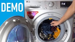 LG Front Load Washing Machine FHT1208SWL  Demo [upl. by Attayek]