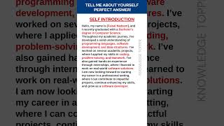 How to introduce Yourself in an Interview  Tell Me about Yourself  Self Introduction in English [upl. by Atiuqa140]