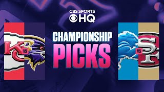 NFL CONFERENCE CHAMPIONSHIP PICKS AFC NFC  CBS Sports [upl. by Utir]