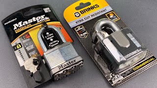 952 Master Lock vs Brinks — 50mm Laminated Steel Padlocks [upl. by Ellenwahs671]