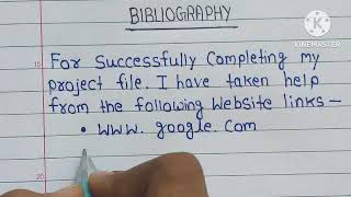 Bibliography  Bibliography for project file  How to write Bibliography  school project [upl. by Godrich]