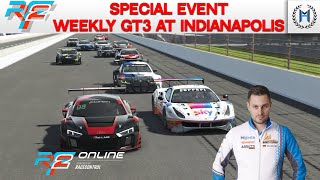 rFactor 2 Online  Special Event Weekly GT3 Open at Indianapolis [upl. by Nidak371]