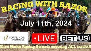 LIVE Horse Racing action handicapping Saratoga Colonial Downs Horseshoe Indianapolis and more [upl. by Snider]