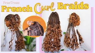 Knotless French Curl Braids Tutorial  Detailed Beginners Guide to Feed In Knotless Braids [upl. by Gernhard]