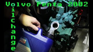 Marine Engine Oil change at Volvo Penta 2002 using a Handpump [upl. by Aihtnamas668]