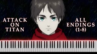 Attack on Titan All Endings 18 on Piano FREE MIDI [upl. by Flanagan376]