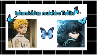 Tokyo Revengers react to takemichi as muichiro parte 2 pedido de um inscrito [upl. by Hsirrap]