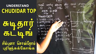 churidar top cutting in easy method  basic churidar pattern for beginners [upl. by Sacksen]