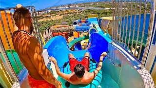 Thrilling Downhill Water Slide at Stella Palace Crete [upl. by Reilly]