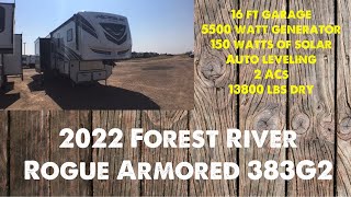 2022 Forest River Rogue Armored 383G2 5th Wheel Toy Hauler [upl. by Artemisa]