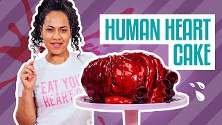 How To Make A Red Velvet HUMAN HEART out of CAKE  Yolanda Gampp  How To Cake It [upl. by Imarej]