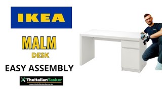 IKEA MALM DESK  HOW TO ASSEMBLE [upl. by Zigmund]