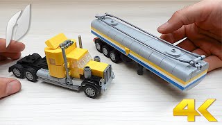 How to Build a Small Lego Semitrailer Tanker Truck MOC  4K [upl. by Larsen]