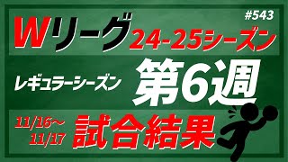 【Wリーグ】543 2024ｰ25 第6週、試合結果【KATTENI WJBL news】 [upl. by Coraline]