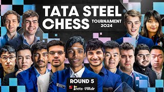 Tata Steel Chess 2024 Round 5  Gukesh beats Nepo [upl. by Kanal]