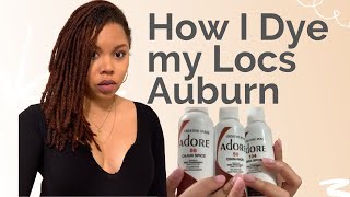 DYING MY LOCS AUBURN USING Adore Cinnamon amp Cajun Spice [upl. by Eisnyl]