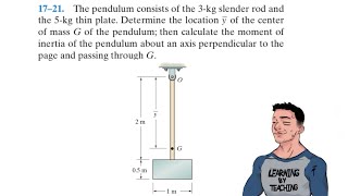 Dynamics 1721 The pendulum consists of the 3kg slender rod and the 5kg thin plate [upl. by Oaks352]