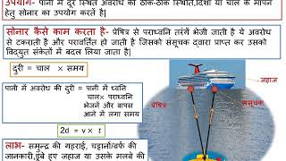 सोनारSonar sound navigation and ranging ध्वनिsoundपराध्वनिultrasoundसोनार के उपयोग [upl. by Gnuhp]