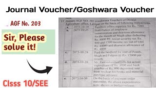 Journal VoucherGoshwara Voucher AGF No 203PABSON SEE PreQualifying Exam 2080QN 15 Account [upl. by Nosirb737]