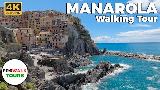 Cinque Terre Italy Walking Tour  Manarola 4K with Captions by Prowalk Tours [upl. by Llenwad]