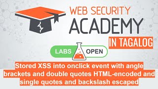 Stored XSS in onclick event with brackets quotes backslash escaped  Portswigger Academy [upl. by Dearden]