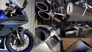 2022 YAMAHA YZF R7 Exhaust Sound Compilation  STOCK AKRAPOVIĆ SPARK KYN TOCE SC PROJECT [upl. by Kcorb578]