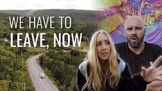 Caught in the Path of a Hurricane in a Camper Van Forced to Leave the Cabot Trail Nova Scotia [upl. by Laro304]