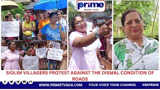 SIOLIM VILLAGERS PROTEST AGAINST THE DISMAL CONDITION OF ROADS [upl. by Niltag]