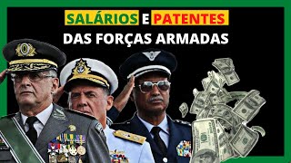 PATENTES E SALÁRIOS DAS FORÇAS ARMADAS [upl. by Yldarb135]