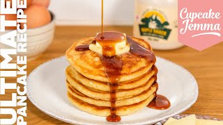 How to Make Super Fluffy American Style Pancakes  Full recipe and ingredients  Cupcake Jemma [upl. by Tehr]