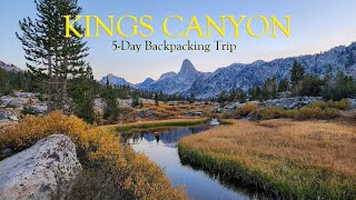 Backpacking Kings Canyon National Park Arrowhead Lake  Rae Lakes  Vidette Meadow [upl. by Fredrick232]