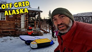 3 Nights OffGrid in an Alaskan Public Use Cabin  Ice Fishing amp Pork Sliders [upl. by Ellerrehc]