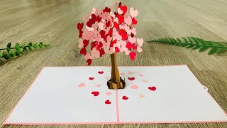 Love tree pop up card turtorial  Handmade Gift card tutorial  DIY greeting card  DG Handmade [upl. by Leavy]