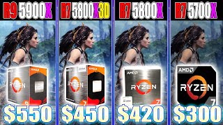 R9 5900X vs R7 5800X3D vs R7 5800X vs R7 5700X  Gaming Comparison [upl. by Akkinahs74]